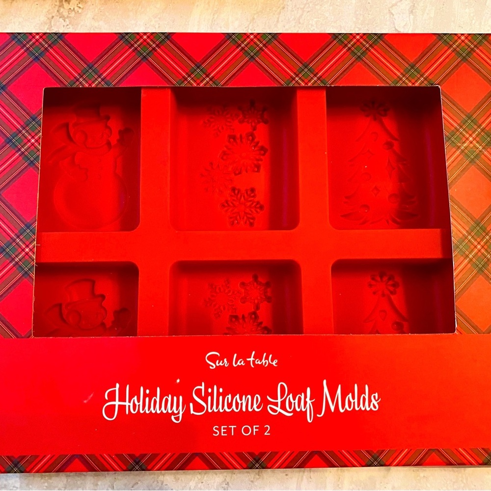 Sur La Table Festive Red Silicone Loaf Molds Set
